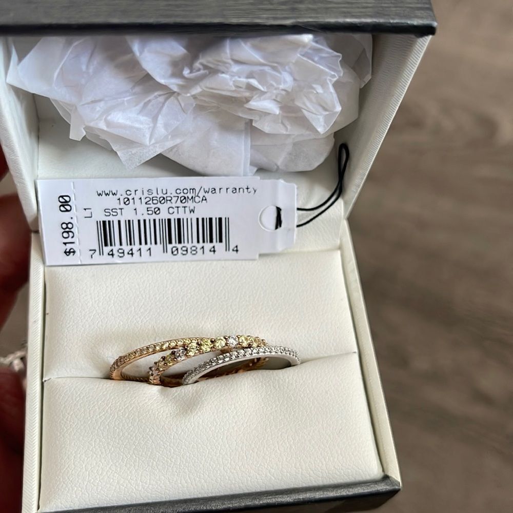 Crislu Embellished Stackable Rings NEW